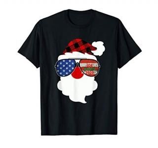 Joe Biden 2020 American Flag Aviator Sunglasses Santa Xmas T-Shirt