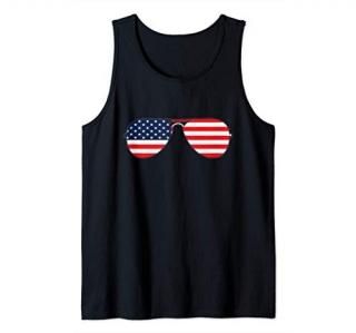 Joe Biden Aviator Sunglasses Patriotic USA Flag Shades Tank Top