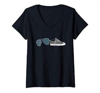 Womens Biden Harris Sunglasses Shoe Gift V-Neck T-Shirt