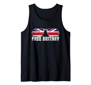 Free Britney UK Flag Sunglasses Vintage Pop Retro Style Fun Tank Top