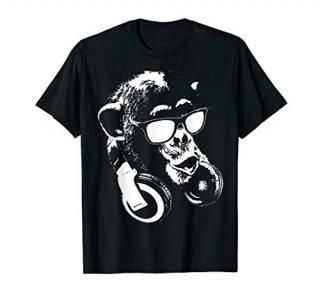 Monkey Chimp With Sunglasses And Headphones T-Shirt