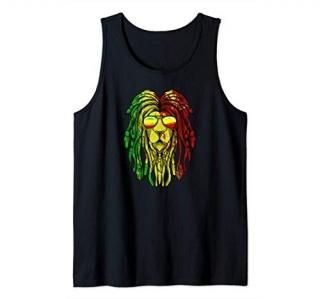 Reggae Music Lion Sunglasses Gift - Rasta Rastafari Tank Top
