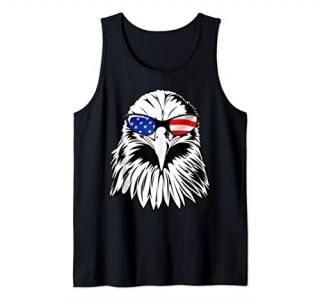 Eagle Sunglasses 4th of July T shirt American Flag Men Women Tank Top