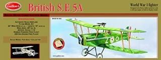 GUILLOW's British S.E5-A 202 Powered Balsa Flying Model Kit