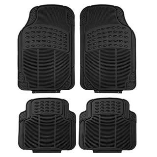 FH Group F11305BLACK Black All Weather Floor Mat 4 Piece Full Set Trimmable Heav