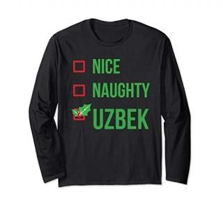 Uzbek Funny Uzbekistan Pajama Christmas Gift Long Sleeve T-Shirt