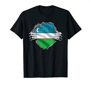 Super Uzbek Heritage Shirt Uzbekistan Roots Flag Gift T-Shirt