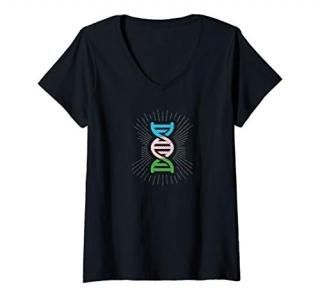 Womens Uzbekistan Flag DNA Heritage Gift for Uzbek Ancestor V-Neck T-Shirt