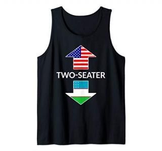 Uzbek Two Seater Dad Joke Meme Gift American Flag Tank Top