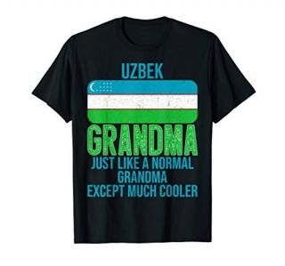 Vintage Uzbek Grandma Uzbekistan Flag for Mother's Day T-Shirt