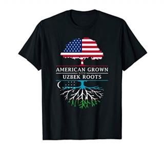 American Grown with Uzbek Roots T-Shirt - Uzbekistan Shirt