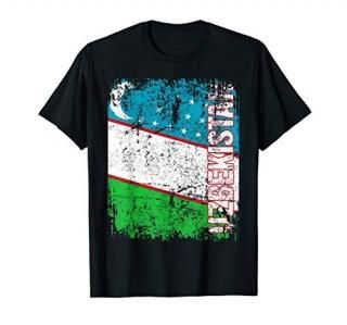 UZBEKISTAN Big Flag Vintage Distressed UZBEKISTAN T-Shirt