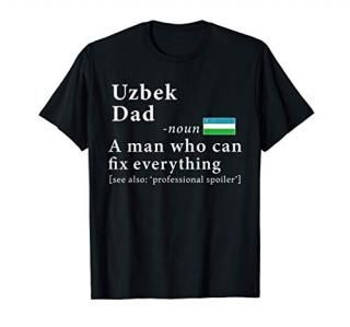 Mens Uzbek Dad Definition Tee Uzbekistan Flag Fathers Day Tee T-Shirt