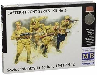 Master Box Soviet Infantry in Action Eastern Front 1941-42 4 Figure Model Buildi