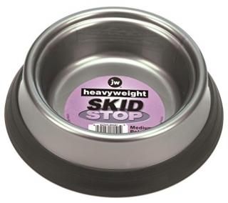 JW Pet Skid Stop Heavyweight Plastic Bowl Rubber Bottom Feeder Assorted Medium