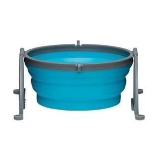 Loving Pets Bella Roma Travel Bowl for Dogs Medium Blue