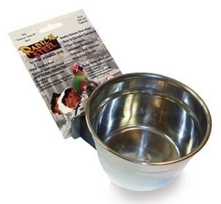 Lixit Quick Lock Cage Bowls for Small Animals. 10oz Stainless Steel