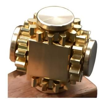 Pure Brass Fidget Cube Gears Linkage Fidget Toy Metal DIY EDC Focus Meditation B