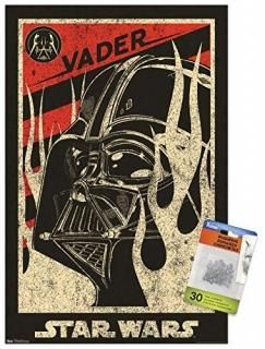 Star Wars Saga - Vader Propaganda Wall Poster with Push Pins