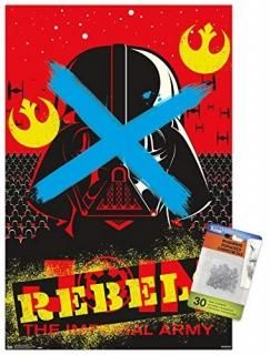 Star Wars Saga - Vader Rebel Wall Poster with Push Pins