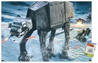 Star Wars Hoth - AT-AT Battle Wall Poster with Pushpins