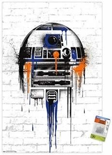 Star Wars Saga - Droid Black And Orange Wall Poster with Push Pins