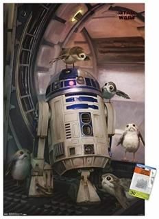 Star Wars The Last Jedi - Droid And Porg Wall Poster with Push Pins