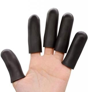 Povihome Black Finger Protectors Finger Cots Moisturizing Thumb and Finger Cover
