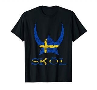 Skol Swedish Viking Helmet Sweden Nordic Northman Swede T-Shirt