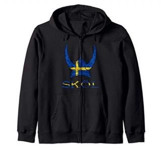 Skol Swedish Viking Helmet Sweden Nordic Northman Swede Zip Hoodie