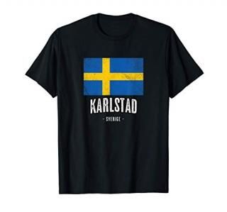City of Karlstad - Sweden  SE Swedish Flag Merch - Graphic T-Shirt