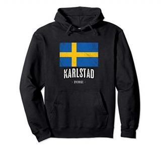 City of Karlstad - Sweden  SE Swedish Flag Merch - Graphic Pullover Hoodie