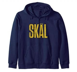 Skol Sweden Heritage Tre Kronor Three Crowns Vintage Sverige Zip Hoodie
