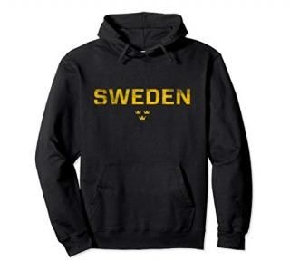 Sweden Sverige Hockey Distressed Vintage Pullover Hoodie