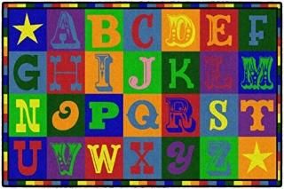 Flagship Carpets Early Blocks Colorful ABC Alphabet Children's Area Rug for Clas