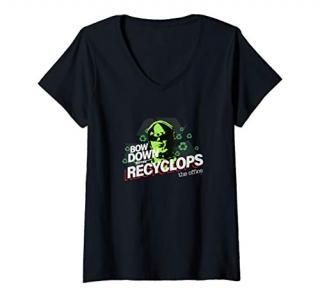 Womens The Office Dwight Schrute Bow Down Before Recyclops V-Neck T-Shirt