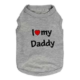 DroolingDog Small Dog Clothes Pet T-Shirt I Love My Daddy Puppy Apparel for Smal