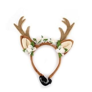 Dog Elk Antler Reindeer Hat Cap Dog Cat Pet Christmas Costume Outfits Small Big 