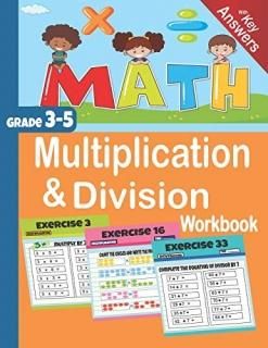 Multiplication & Division Workbook  Math Grade 3-5 with Key Answers