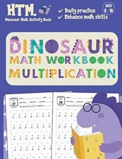Dinosaur Math Workbook Multiplication Grades 3-5 Math Drills Digits 0-15 Reprodu