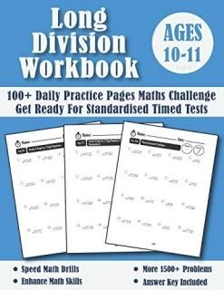 Long Division Workbook Year 6 - KS2 100 Days of Practice Pages Timed Tests - Div