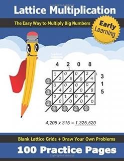 Lattice Multiplication 100 Practice Pages - Ages 8-12 - Multiply Large Numbers -