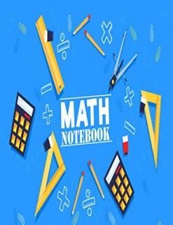 Math Notebook 1/2 Inch Squares Lined Graph Paper Composition Notebook for Math a