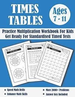 Times Tables Tests Workbook For Kids Ages 7-11 Timed Tests Multiplication Tables