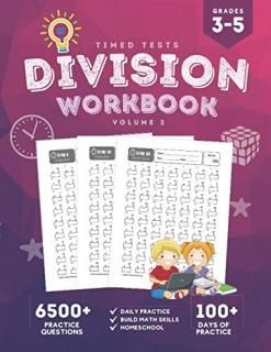 Timed Tests Division Workbook Division Facts Math Workbook for 3rd 4th 5th Grade
