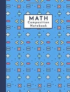 Blue Math Composition Notebook Multiplication Workbook with Graph Paper Large Sq