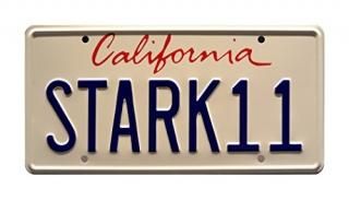 Celebrity Machines Iron Man 2  Stark 11  Metal Stamped License Plate