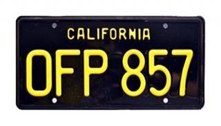 Celebrity Machines Herbie The Love Bug  OFP 857  Metal Stamped License Plate