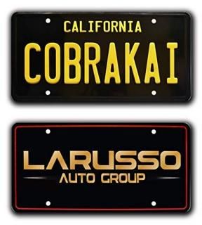 Cobra Kai + LARUSSO Auto Group  Metal Stamped License Plates