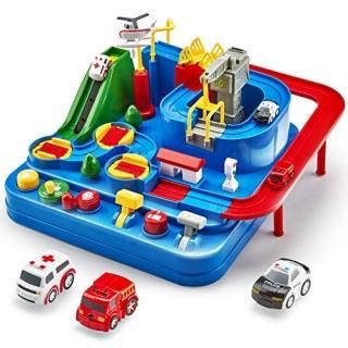 CubicFun Race Tracks for Boys Car Adventure Toys for 3 4 5 6 7 8 Year Old Boys G